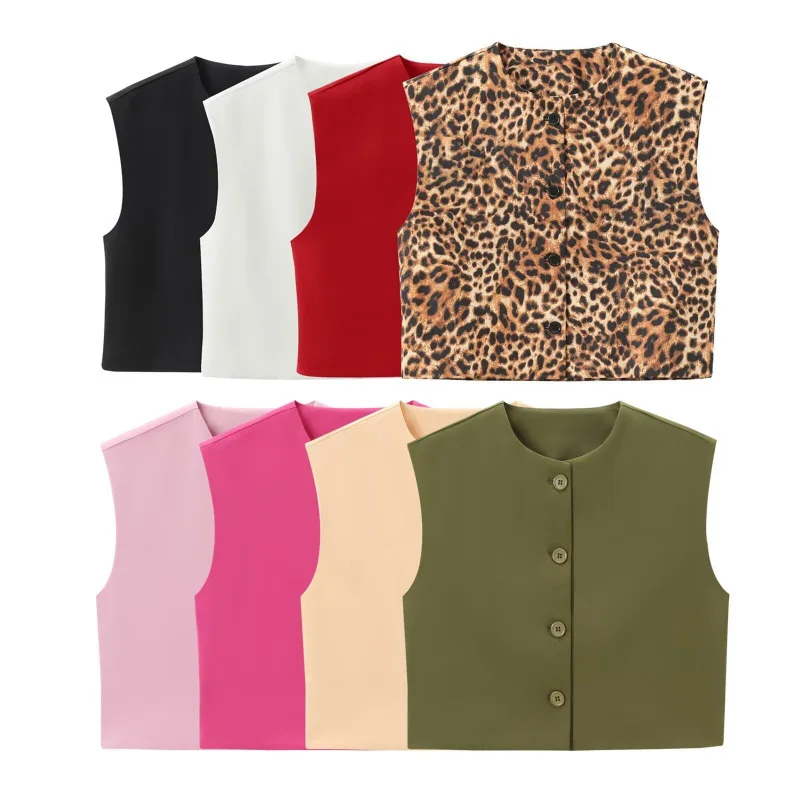 2025Summer New Women's Fashion European Style Series Buttoned Round Neck Vest Top
2025Summer New Women's Fashion European Style Series Buttoned Round Neck Vest Top