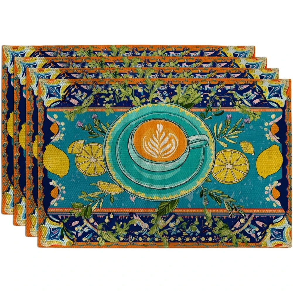 Citrus Floral Placemats Blue Tropical Botanical Place mats for Dining Table, Non-Slip Washable Indoor Outdoor Party Decorative 
Citrus Floral Placemats Blue Tropical Botanical Place mats for Dining Table, Non-Slip Washable Indoor Outdoor Party Decorative