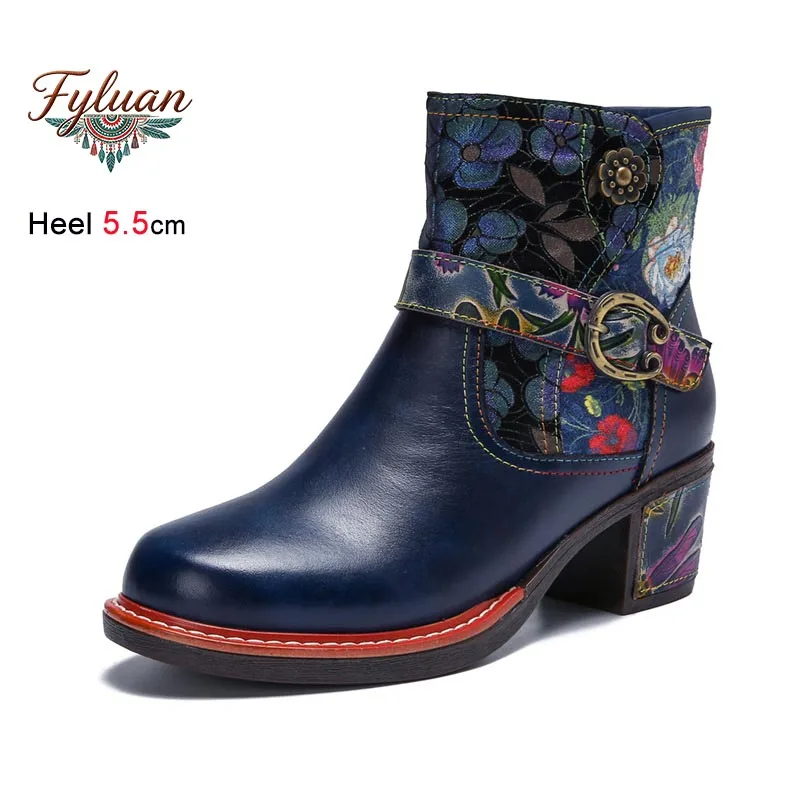 Genuine Leather Short Boots Ethnic Style Classic Side Zipper High Heel Women Shoes Fashion Block Heels Winter Casual Ankle Boots
Genuine Leather Short Boots Ethnic Style Classic Side Zipper High Heel Women Shoes Fashion Block Heels Winter Casual Ankle Boots