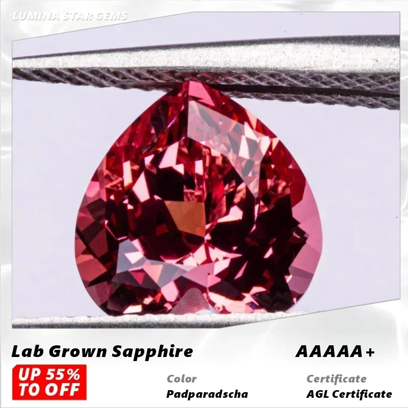L-Lab Grown Padparadscha Heart Shape Red Color VVS1 Gemstone for Charms Diy Jewelry Making Rings Selectable Certificate
L-Lab Grown Padparadscha Heart Shape Red Color VVS1 Gemstone for Charms Diy Jewelry Making Rings Selectable Certificate