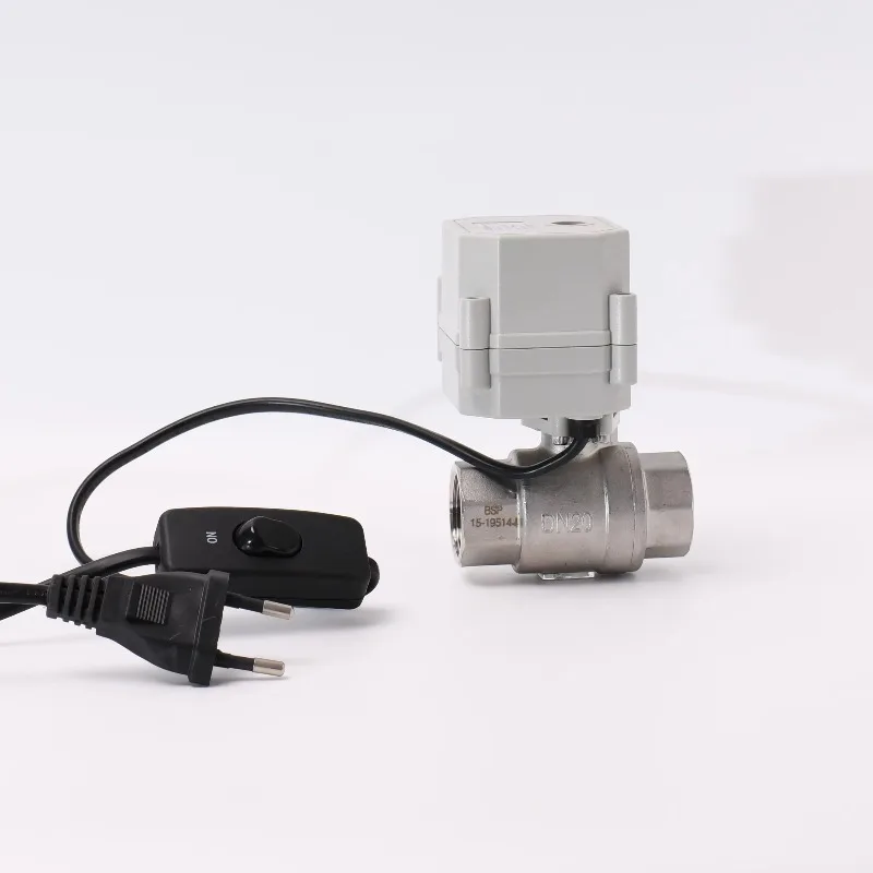 3/4 inch 220V AC On/Off Stainless Steel 304 Bidirectional Flow Control Electric Valve with European Union Two Round Plugs
3/4 inch 220V AC On/Off Stainless Steel 304 Bidirectional Flow Control Electric Valve with European Union Two Round Plugs