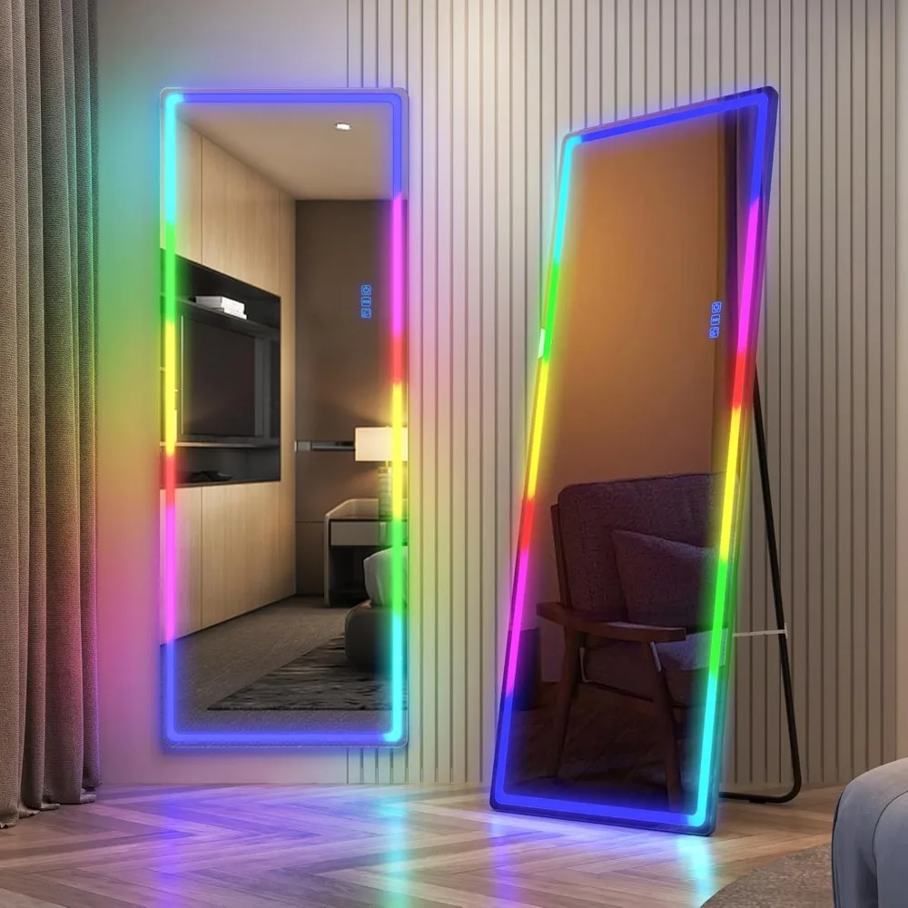 RGB LED Mirror, Full Length Mirror with Lights, 63 X 22 Floor Standing Mirror, Wall Mount Full Body Lighted Mirror, Stand
RGB LED Mirror, Full Length Mirror with Lights, 63 X 22 Floor Standing Mirror, Wall Mount Full Body Lighted Mirror, Stand