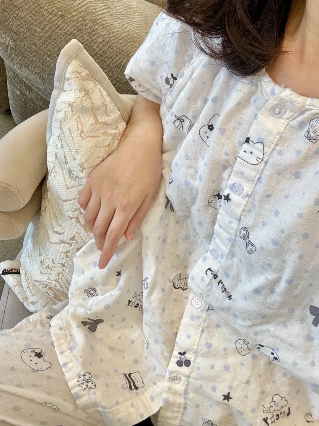 Pure Cotton Baby Sleepwear Short Sleeve Home Clothes Set for Women Double Layer Gauze Summer New Style Casual round Neck
Pure Cotton Baby Sleepwear Short Sleeve Home Clothes Set for Women Double Layer Gauze Summer New Style Casual round Neck