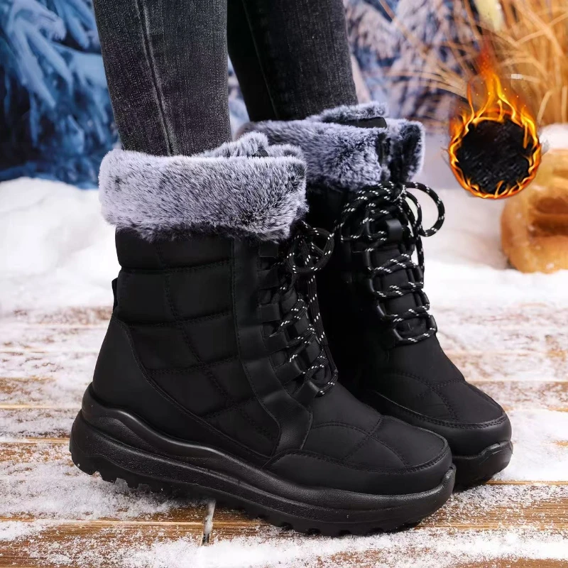 Winter Women's Boots Non-slip Plush Warm Snow Boots for Women Lace Up Platform Ankle Boots Comfortable Flat Shoes Cotton Shoes
Winter Women's Boots Non-slip Plush Warm Snow Boots for Women Lace Up Platform Ankle Boots Comfortable Flat Shoes Cotton Shoes