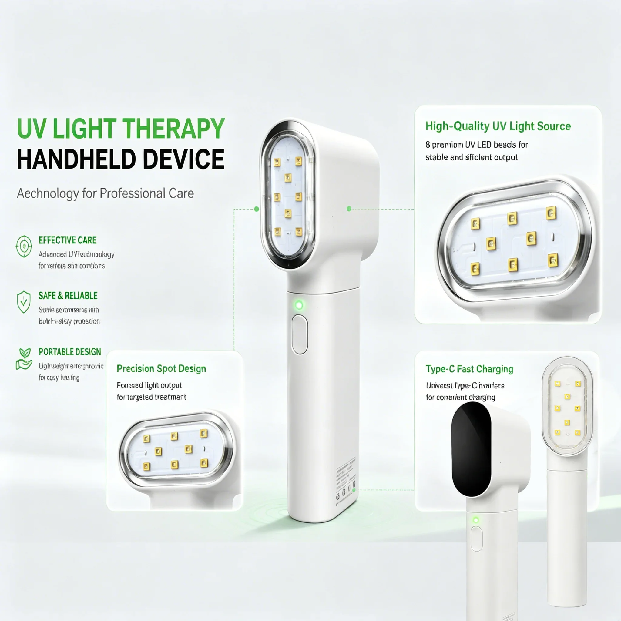 308nm LED UVB Excimer Laser Phototherapy Lamp Medical Device Skin Disease Treatment for Psoriasis & Vitiligo Therapy
308nm LED UVB Excimer Laser Phototherapy Lamp Medical Device Skin Disease Treatment for Psoriasis & Vitiligo Therapy