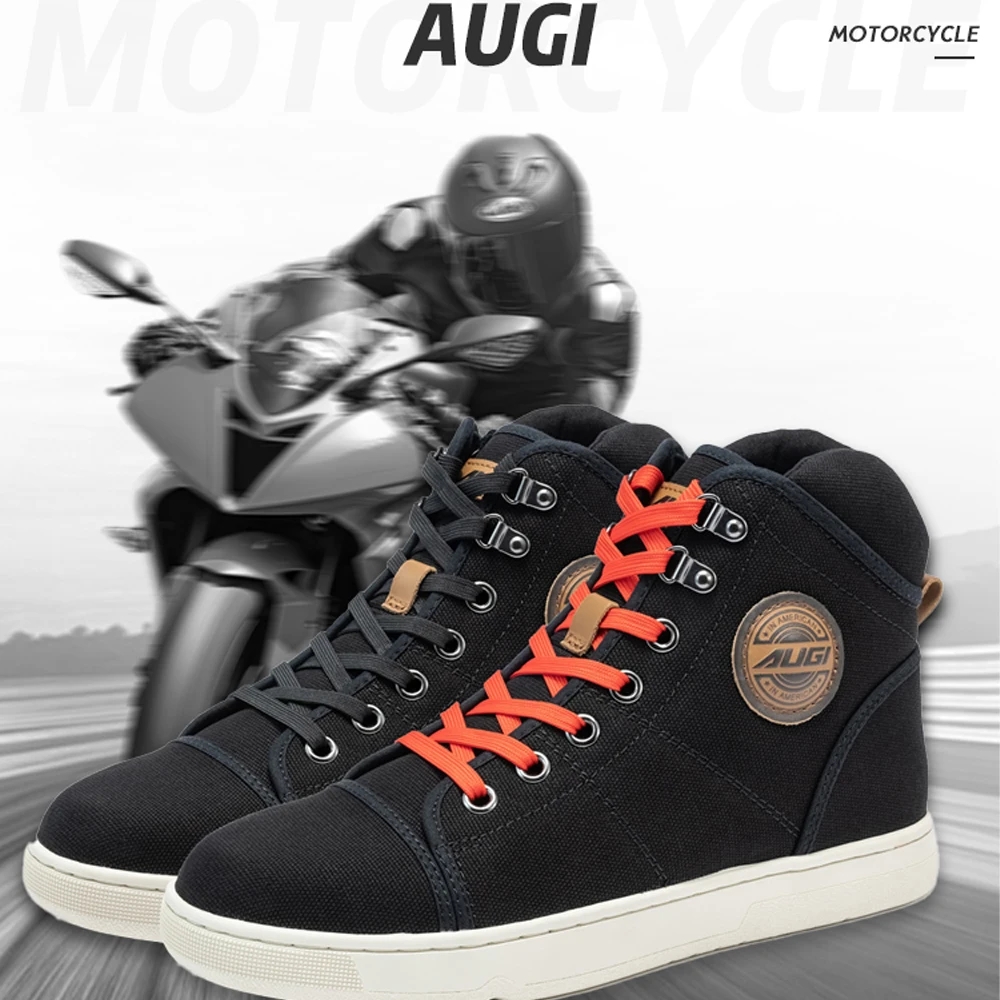 AUGI Retro Motorcycle Boots Vintage Black Anti-fall Road Racing Shoes Microfiber Protection Casual Motorbike Shoes for Men Women
AUGI Retro Motorcycle Boots Vintage Black Anti-fall Road Racing Shoes Microfiber Protection Casual Motorbike Shoes for Men Women