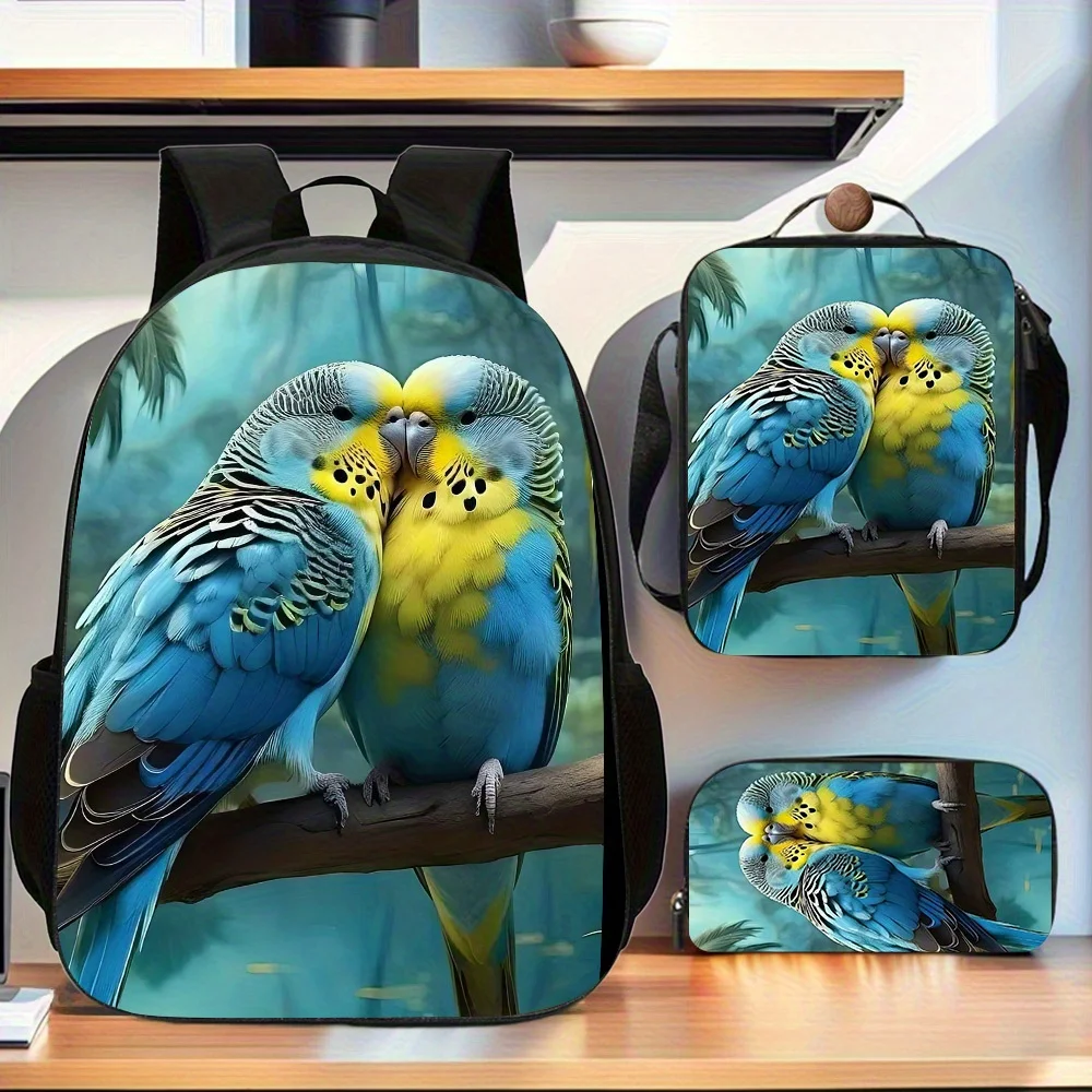 Offers a Stylish Backpack Set That Includes Three Pieces: a Backpack, a Lunch Bag, And a Pencil Case. It Features Adjustable Sho
Offers a Stylish Backpack Set That Includes Three Pieces: a Backpack, a Lunch Bag, And a Pencil Case. It Features Adjustable Sho