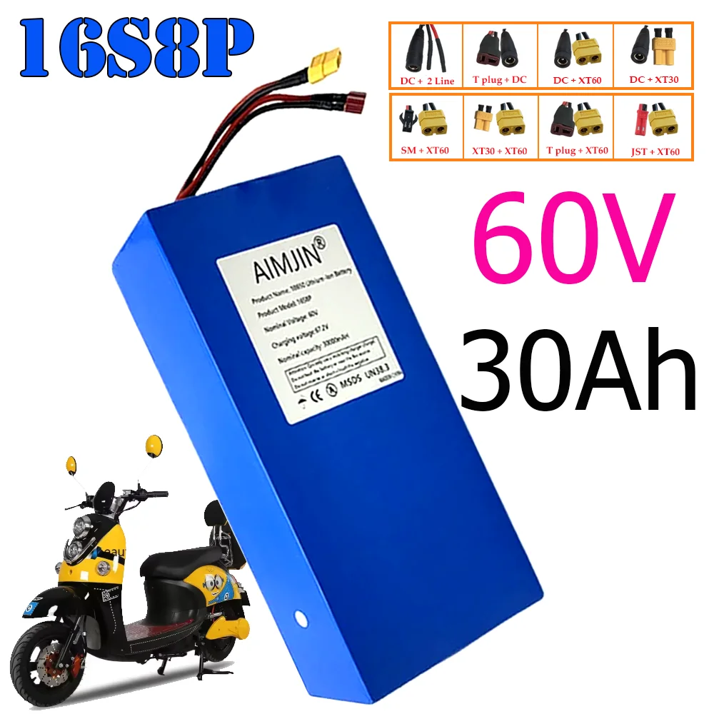 16S8p Brand new lithium battery 60V 30Ah 18650 high power suitable for various transport vehicles 1000-3000W
16S8p Brand new lithium battery 60V 30Ah 18650 high power suitable for various transport vehicles 1000-3000W