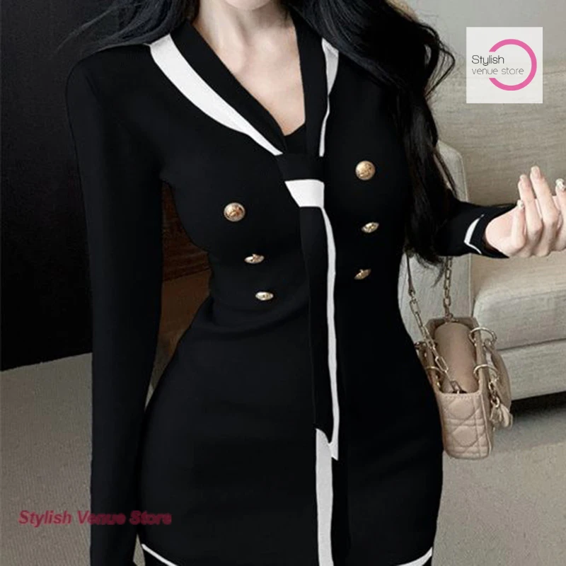 Korean celebrity V-neck long-sleeved dress female spring and summer new fashion temperament waist hot girl knitted hip skirt
Korean celebrity V-neck long-sleeved dress female spring and summer new fashion temperament waist hot girl knitted hip skirt