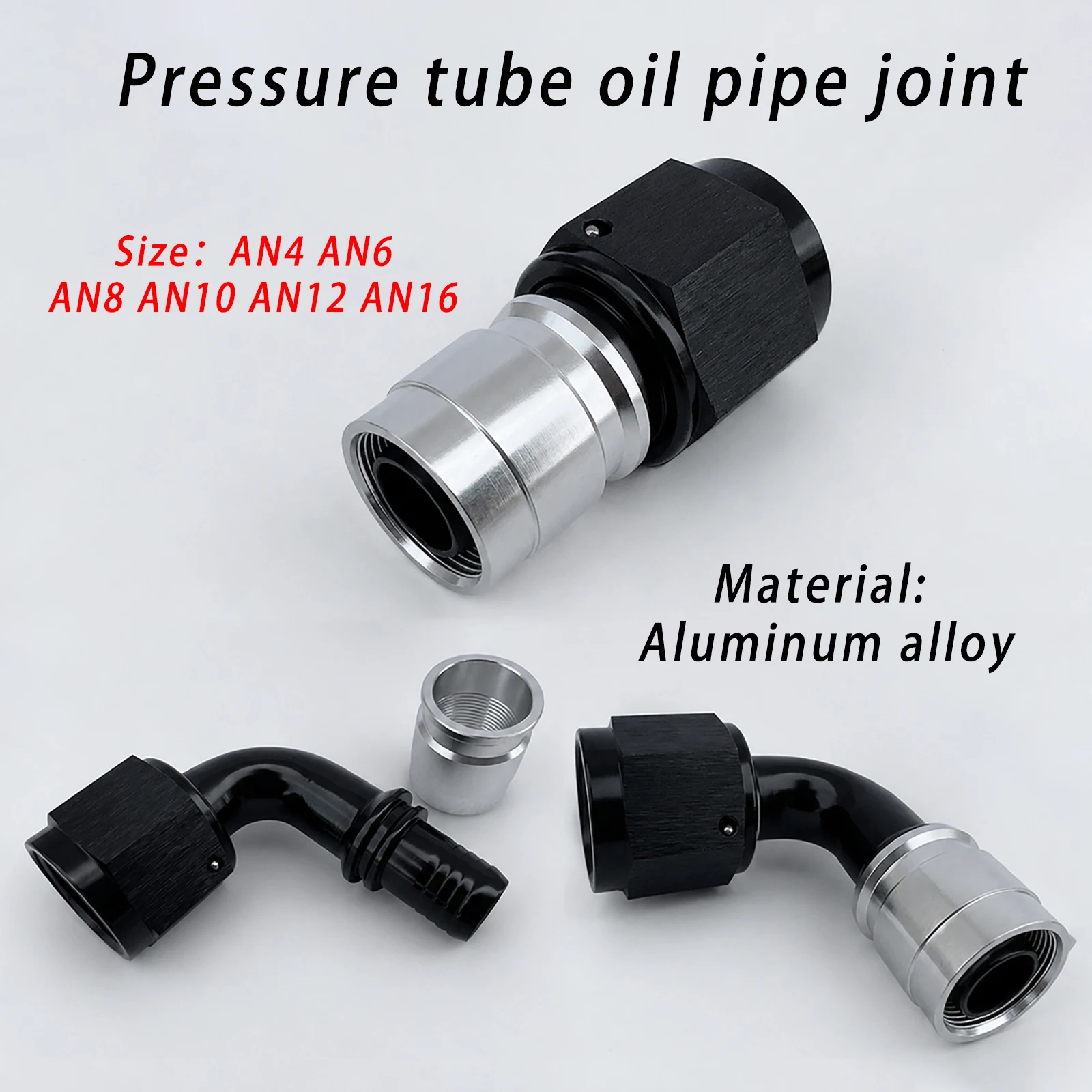 0/45/90 Degree Fuel Hose End AN4 AN6 AN8 AN10 AN12 AN16 Aluminum Crimp Style Oil Pipe Fitting Racing Fuel Line Connector
0/45/90 Degree Fuel Hose End AN4 AN6 AN8 AN10 AN12 AN16 Aluminum Crimp Style Oil Pipe Fitting Racing Fuel Line Connector
