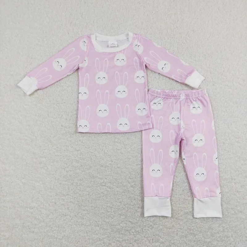 Summer Fashion Baby Girls Boys Cute Bunny Pink Blue Long Sleeve Long Pants Pajamas Set Wholesale Boutique Kids Set
Summer Fashion Baby Girls Boys Cute Bunny Pink Blue Long Sleeve Long Pants Pajamas Set Wholesale Boutique Kids Set