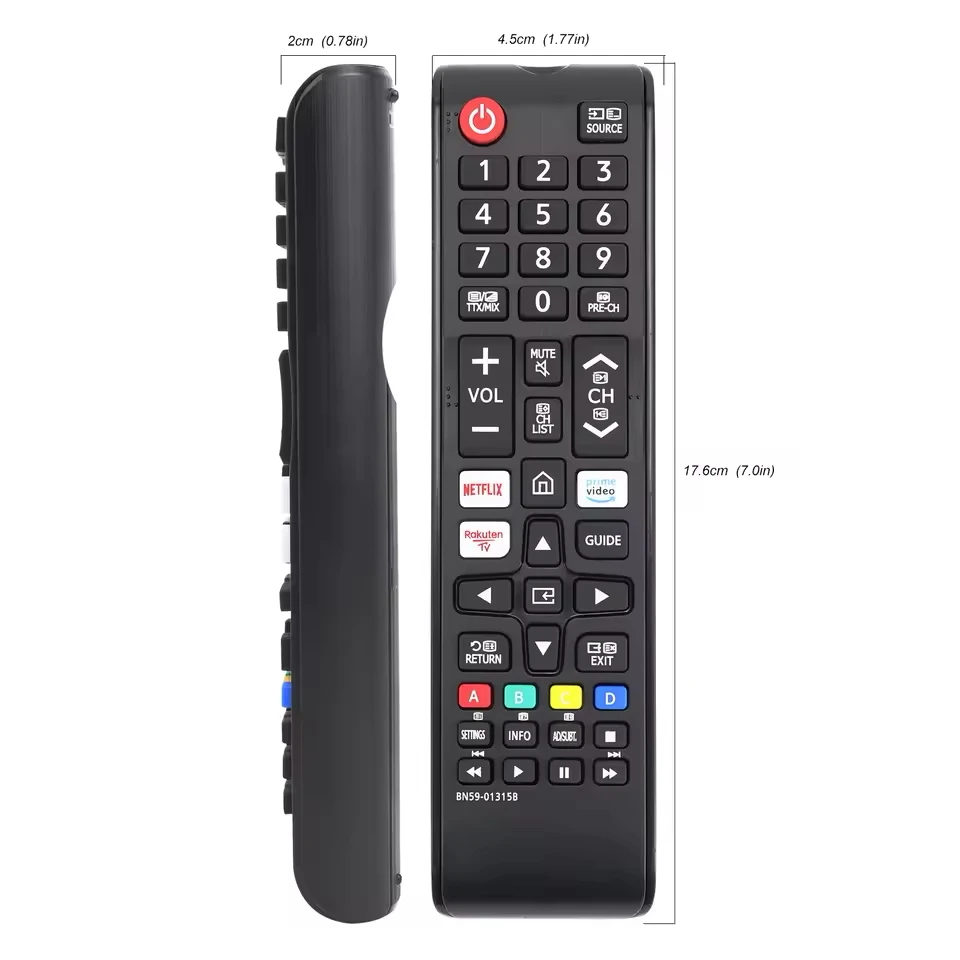 Control remoto de TV Universal BN59-01315A BN59-01315B para Samsung 4K UHD 6/7/8/9/TU-7000 Control de TV inteligente
Control remoto de TV Universal BN59-01315A BN59-01315B para Samsung 4K UHD 6/7/8/9/TU-7000 Control de TV inteligente