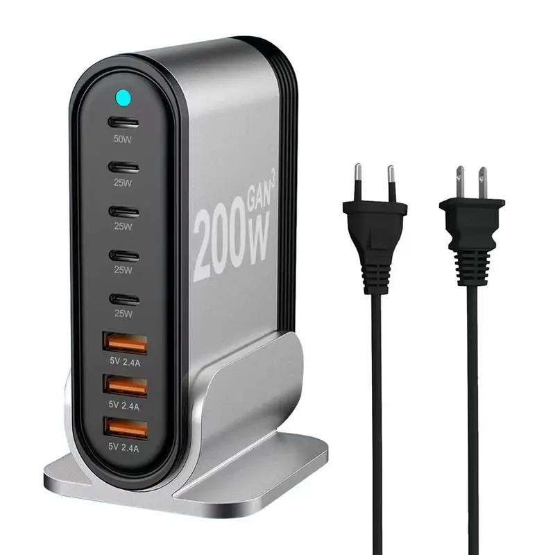 200W GaNs PD Charger 8 Ports USB Type C PD Charger Quick Charge 3.0 USB Type C Quick Charger Mobile Phone USB Charger Block
200W GaNs PD Charger 8 Ports USB Type C PD Charger Quick Charge 3.0 USB Type C Quick Charger Mobile Phone USB Charger Block
