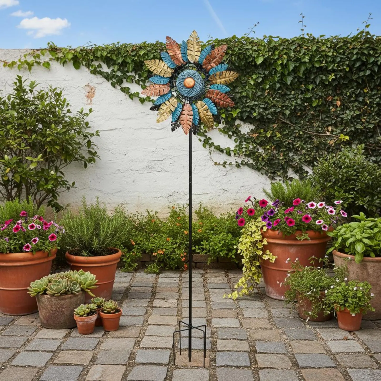 Solar Foliage Wind Rotator Double Sided Rotating Foliage Wind Rotator Solar Metal Wind Rotator Easy to Assemble Quiet Rotating
Solar Foliage Wind Rotator Double Sided Rotating Foliage Wind Rotator Solar Metal Wind Rotator Easy to Assemble Quiet Rotating