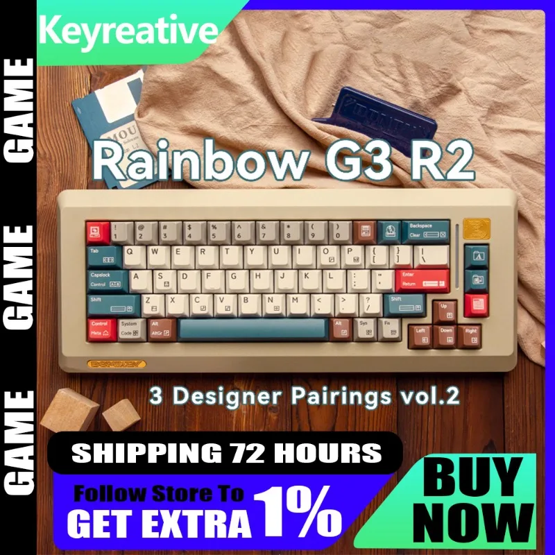 145 Keys Cherry Profile Keycaps Keyreative Rainbow G3 Retro Ocean ABS Set UV Printed Ergonomic Friendly for Keyboard Accessories
145 Keys Cherry Profile Keycaps Keyreative Rainbow G3 Retro Ocean ABS Set UV Printed Ergonomic Friendly for Keyboard Accessories