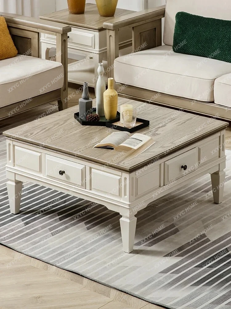 L Square Coffee Table Mediterranean Pure Solid Wood Small Apartment Living Room Retro Coffee Tea Table
L Square Coffee Table Mediterranean Pure Solid Wood Small Apartment Living Room Retro Coffee Tea Table