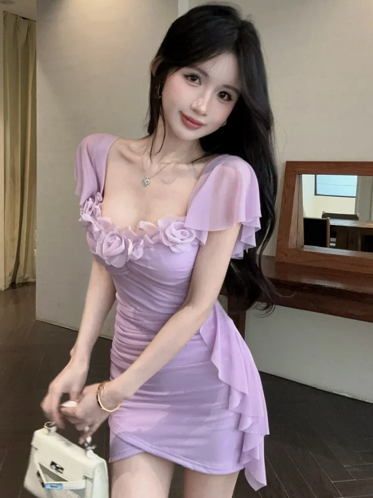 Sexy Shoulder Bared Short Sleeve Dress Women's Summer Irregular Tassel Flower Lace Trim High Waist Bodycon Skirt Casual Wear
Sexy Shoulder Bared Short Sleeve Dress Women's Summer Irregular Tassel Flower Lace Trim High Waist Bodycon Skirt Casual Wear