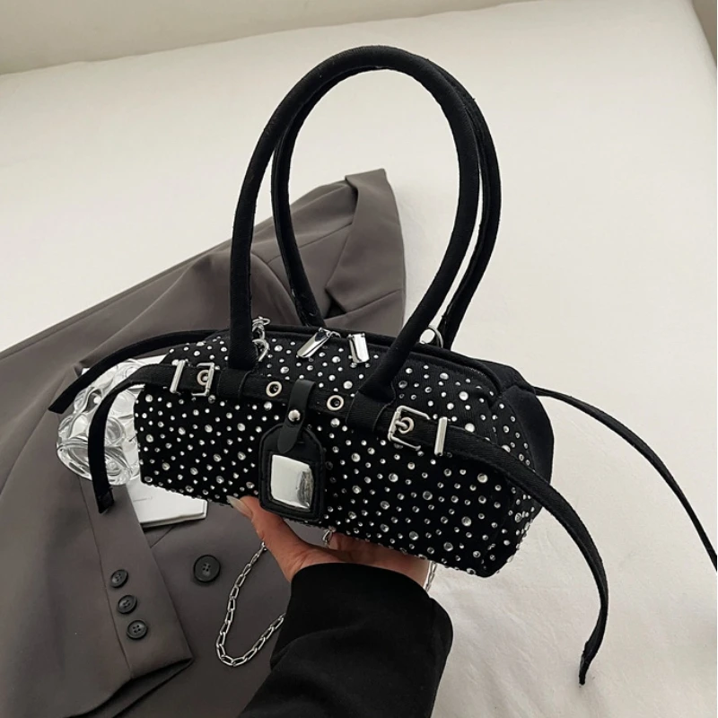 Riveted Casual Tote Bags for Women 2025 New Fashion Denim Handbag Personalized Luxury High Quality Underarm Shoulder Bag Woman
Riveted Casual Tote Bags for Women 2025 New Fashion Denim Handbag Personalized Luxury High Quality Underarm Shoulder Bag Woman