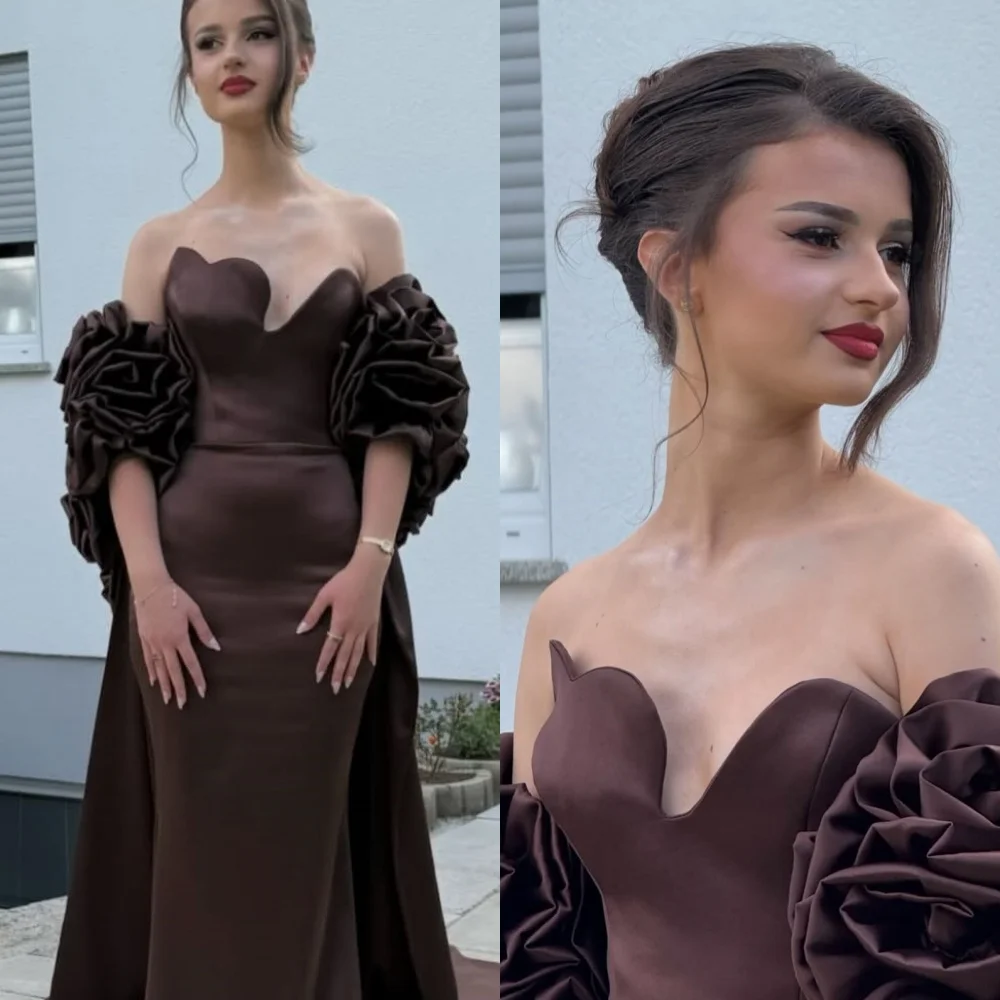 Customized Exquisite Strapless Sleeveless Evening Dress Fashion Chapel Train Prom Dresses Temperament Flowers Party Gowns
Customized Exquisite Strapless Sleeveless Evening Dress Fashion Chapel Train Prom Dresses Temperament Flowers Party Gowns