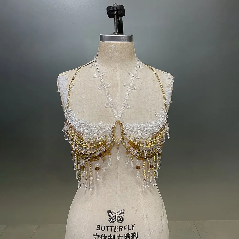 XYMY Handmade Bra Crystal Suspender Transparent Hollow Tassel Jewelry Top Sexy Woman Beach Yacht Birthday Party Body Chain
XYMY Handmade Bra Crystal Suspender Transparent Hollow Tassel Jewelry Top Sexy Woman Beach Yacht Birthday Party Body Chain
