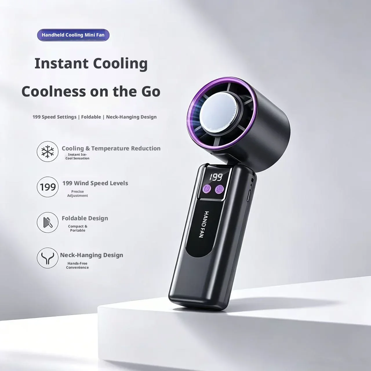Foldable Neck Handheld Fan Rechargeable Portable Cooling Fan Low Noise Strong Wind Outdoor Travel Summer Daily Heat Relief Fan
Foldable Neck Handheld Fan Rechargeable Portable Cooling Fan Low Noise Strong Wind Outdoor Travel Summer Daily Heat Relief Fan