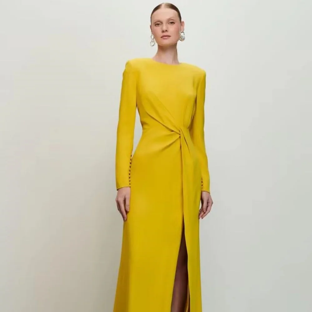 Ruched Women Prom Dress Customized Long Sleeve Party Gown Charming Mermaid Floor Length Party Dress Women Evening Gownفساتين سهة
Ruched Women Prom Dress Customized Long Sleeve Party Gown Charming Mermaid Floor Length Party Dress Women Evening Gownفساتين سهة