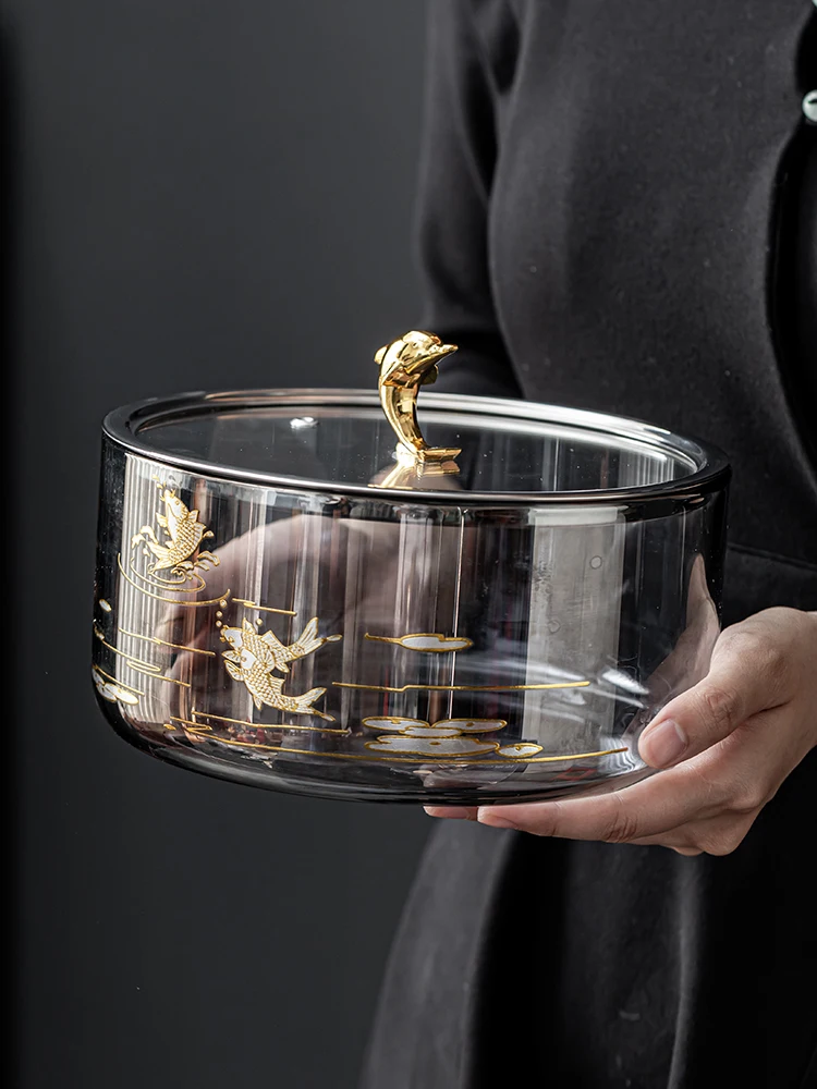 Large Glass Tea Cup Disinfection Pot Tea Washing Bowl with Lid Kung Fu Tea Tools Water Basin Tea Set Accessories
Large Glass Tea Cup Disinfection Pot Tea Washing Bowl with Lid Kung Fu Tea Tools Water Basin Tea Set Accessories