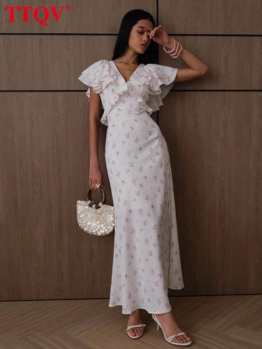 2026 Summer V-Neck Short Sleeve Ankle Length Dresses Elegant Classic Ruffles Female Dress Sexy Loose Print Women's Dress
2026 Summer V-Neck Short Sleeve Ankle Length Dresses Elegant Classic Ruffles Female Dress Sexy Loose Print Women's Dress