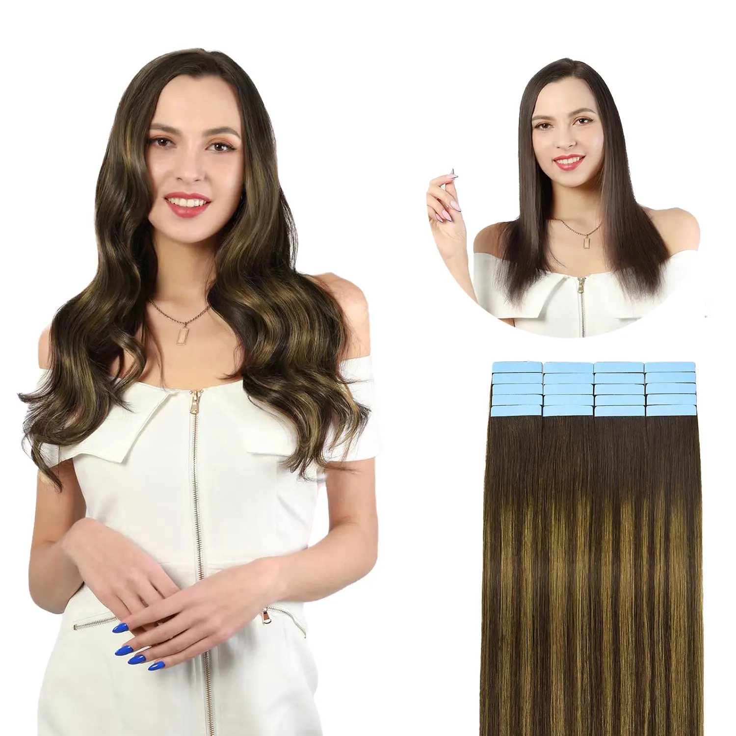 LOVELINE Tape in Hair Extensions Human Hair 14-22Inch 100% Remy Real Human Hair Seamless Invisible Balayage Tape in Extensions
LOVELINE Tape in Hair Extensions Human Hair 14-22Inch 100% Remy Real Human Hair Seamless Invisible Balayage Tape in Extensions