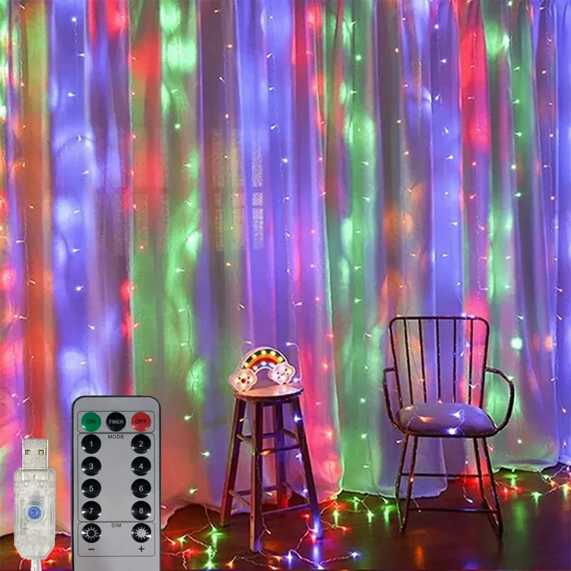 LED String Lights Curtain Light 8 Modes Lighting USB Powered With Remote for Party Wedding Xmas Decorations
LED String Lights Curtain Light 8 Modes Lighting USB Powered With Remote for Party Wedding Xmas Decorations