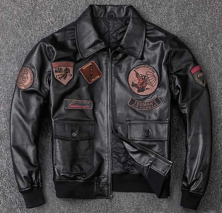 Plus Size 5XL Men's Biker G1 Air Force Pilot Jacket Genuine Leather Sheepskin Thicken Warm Vintage Classic Coat 32 Se41d5621b39844948d5e1ef2face67f1n