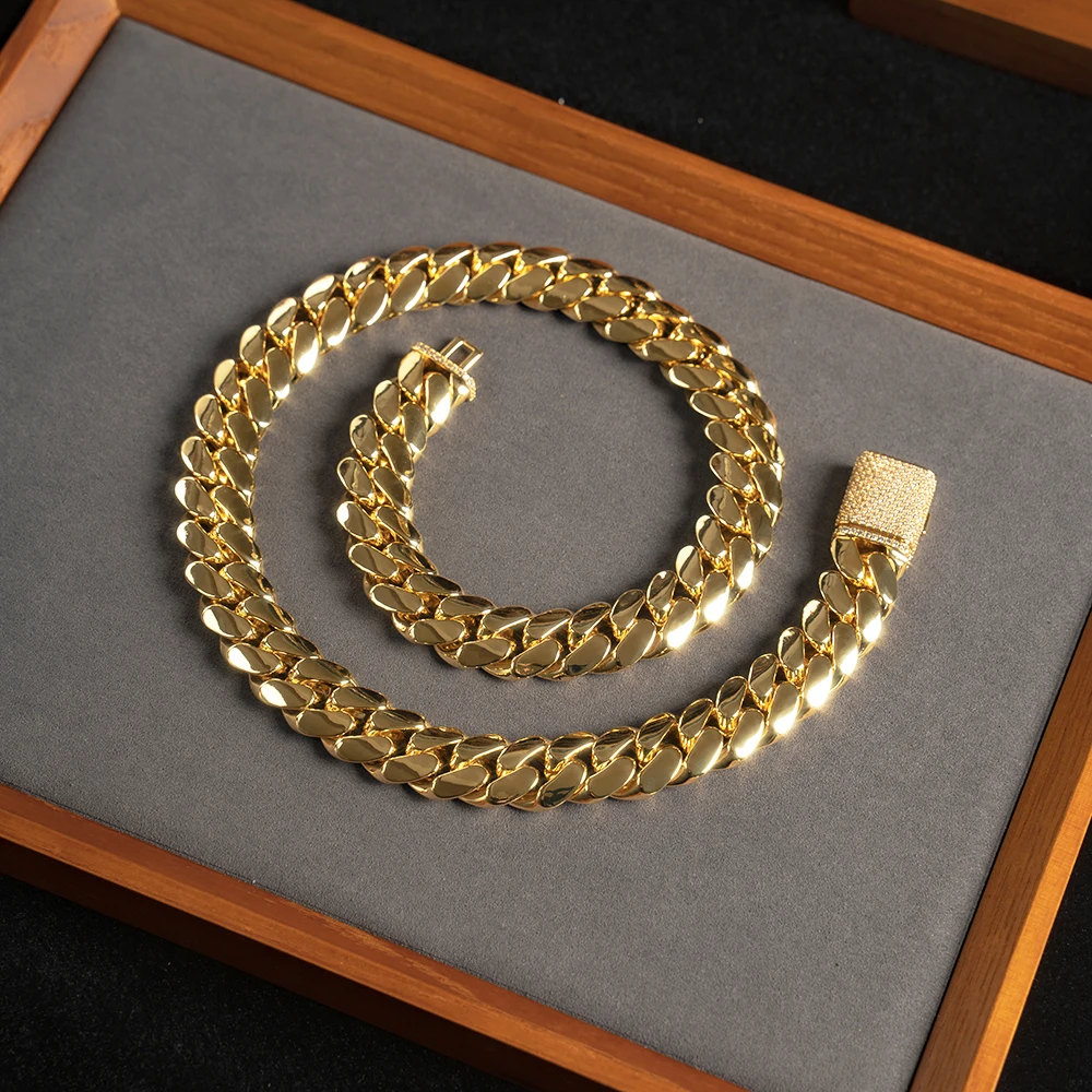 Wholesale Hip Hop Gold Cuban Chain Necklace Iced Cuban Link Chains Necklace Stainless Steel Jewelry For Men
Wholesale Hip Hop Gold Cuban Chain Necklace Iced Cuban Link Chains Necklace Stainless Steel Jewelry For Men