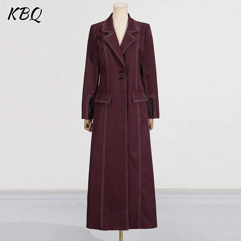 KBQ Elegant slimming Bright Line Trench Coat for Women Lapel Long Sleeve Spliced Pocket Vintage Long Coats Female fashion New
KBQ Elegant slimming Bright Line Trench Coat for Women Lapel Long Sleeve Spliced Pocket Vintage Long Coats Female fashion New