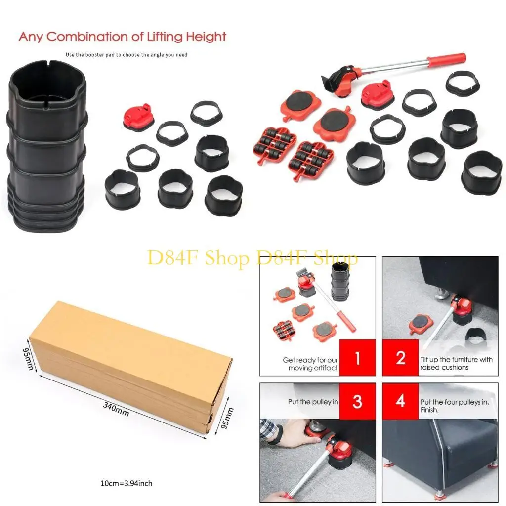 D84F Heavy Duty Furniture Lifter with 4 Sliders for Safe Moving Appliance Roller Suitable for Sofas Couches Refrigerators
D84F Heavy Duty Furniture Lifter with 4 Sliders for Safe Moving Appliance Roller Suitable for Sofas Couches Refrigerators
