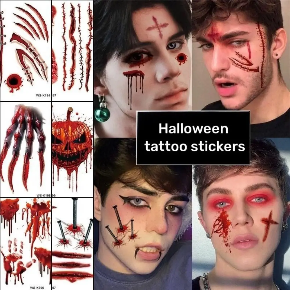 Bloody Scars Halloween Temporary Tattoos Face Patch Scar Spider Design Tattoo Stickers Spider Scar Waterproof Face Makeup
Bloody Scars Halloween Temporary Tattoos Face Patch Scar Spider Design Tattoo Stickers Spider Scar Waterproof Face Makeup