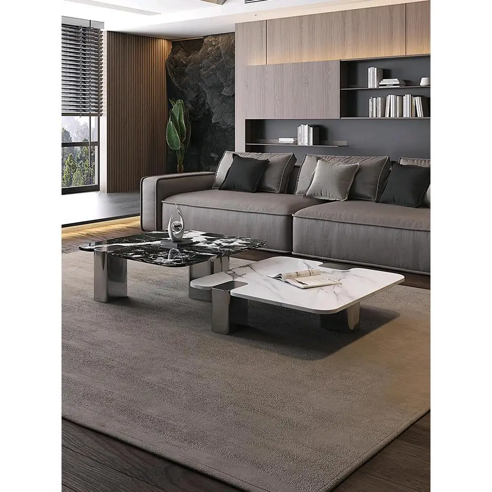 Italian minimalist marble coffee table stainless steel designer new high-end art square coffee table living room home
Italian minimalist marble coffee table stainless steel designer new high-end art square coffee table living room home