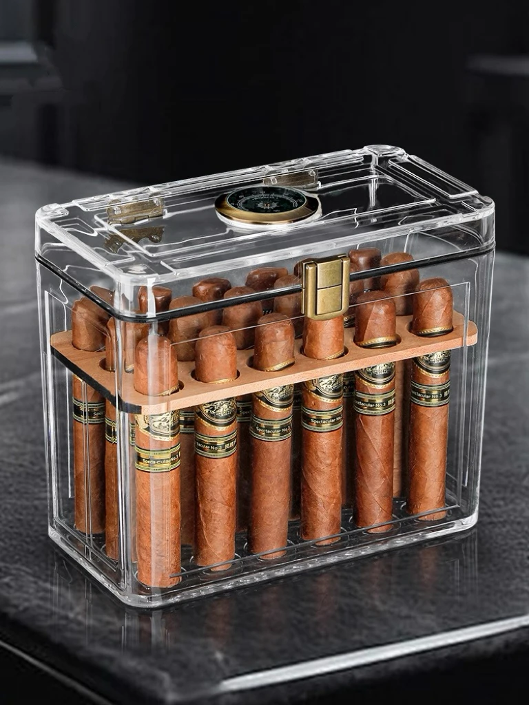 Acrylic Moisturizing Cigar Box, Moisture-Proof And Insect Proof Buckle Transparent Large Capacity Cigar Box.
Acrylic Moisturizing Cigar Box, Moisture-Proof And Insect Proof Buckle Transparent Large Capacity Cigar Box.