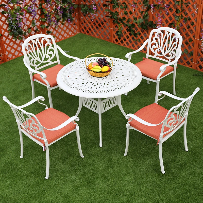 5-Pieces Set Patio Dining Furniture Set Bistro Cafe Hotel Courtyard Metal Aluminum Outdoor Restaurant Table And Chair Set 
5-Pieces Set Patio Dining Furniture Set Bistro Cafe Hotel Courtyard Metal Aluminum Outdoor Restaurant Table And Chair Set