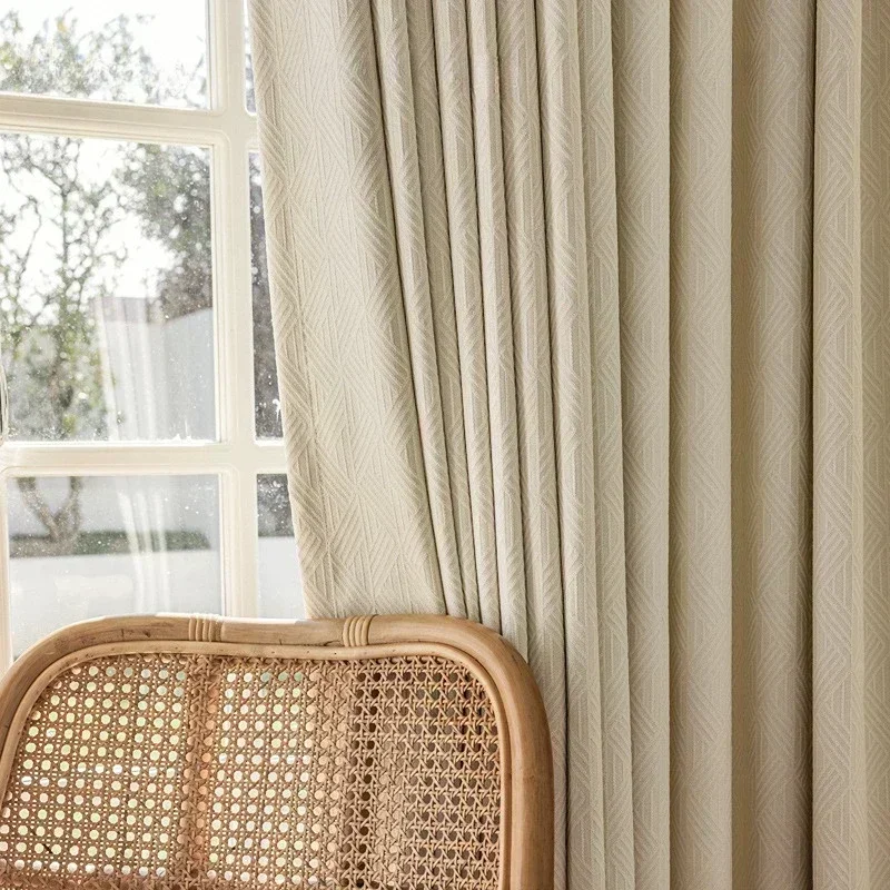 French Cream Cookie Cotton Jacquard Thickened Blackout Curtain for Living Dining Room Bedroom Simple New Modern Curtains
French Cream Cookie Cotton Jacquard Thickened Blackout Curtain for Living Dining Room Bedroom Simple New Modern Curtains