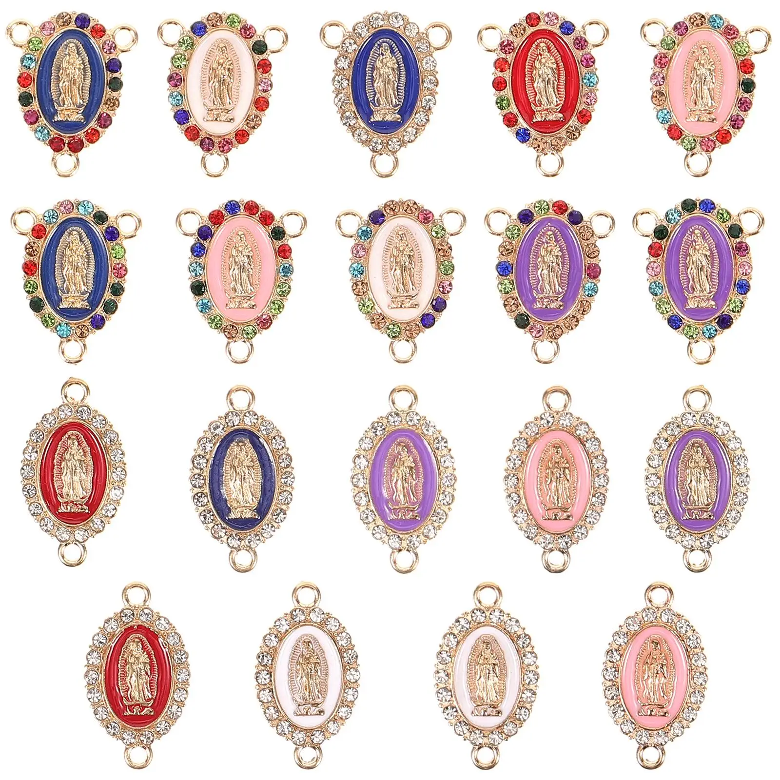 19pcs Virgin Mary Pendants Rhinestone Decorated DIY Jewelry Connection Charms Necklace Bracelet Crafts Accessories
19pcs Virgin Mary Pendants Rhinestone Decorated DIY Jewelry Connection Charms Necklace Bracelet Crafts Accessories