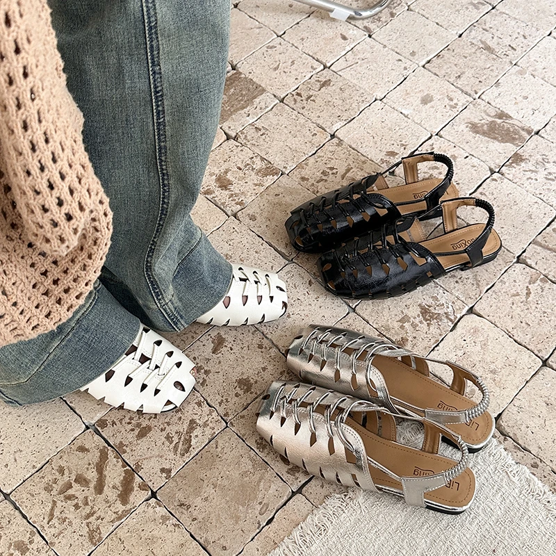 Women Woven Hollow Out Sandals Closed Toe Back Strap Non Slip Flat Sole Breathable Summer Casual Outdoor Ladies Beach Shoes
Women Woven Hollow Out Sandals Closed Toe Back Strap Non Slip Flat Sole Breathable Summer Casual Outdoor Ladies Beach Shoes