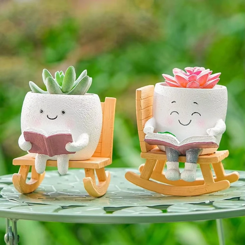 Funny Creative Rocking Chair/swing Face Planter Flower Pot Cute Chair Flower Pot Smile Face Planter Set For Indoor Outdoor Plant
Funny Creative Rocking Chair/swing Face Planter Flower Pot Cute Chair Flower Pot Smile Face Planter Set For Indoor Outdoor Plant