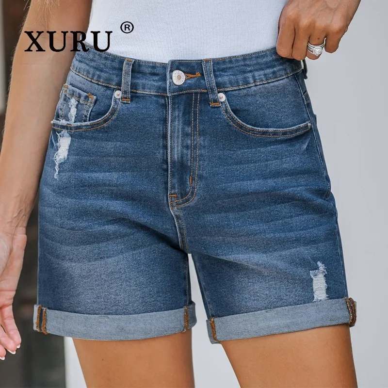 XURU - New Women's Straight Tube Slim Fit Worn Rolled Edge Denim Shorts for Women, Hot Pants Blue Summer Short Jeans
XURU - New Women's Straight Tube Slim Fit Worn Rolled Edge Denim Shorts for Women, Hot Pants Blue Summer Short Jeans