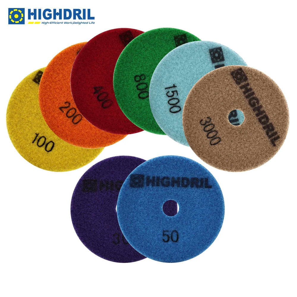 HIGHDRIL 8pcs 100mm Polishing Pads #30-3000 Dry Polishing Pads Sanding Granite Marble Porcelain Tile Grinding Plate 4inch Buff
HIGHDRIL 8pcs 100mm Polishing Pads #30-3000 Dry Polishing Pads Sanding Granite Marble Porcelain Tile Grinding Plate 4inch Buff
