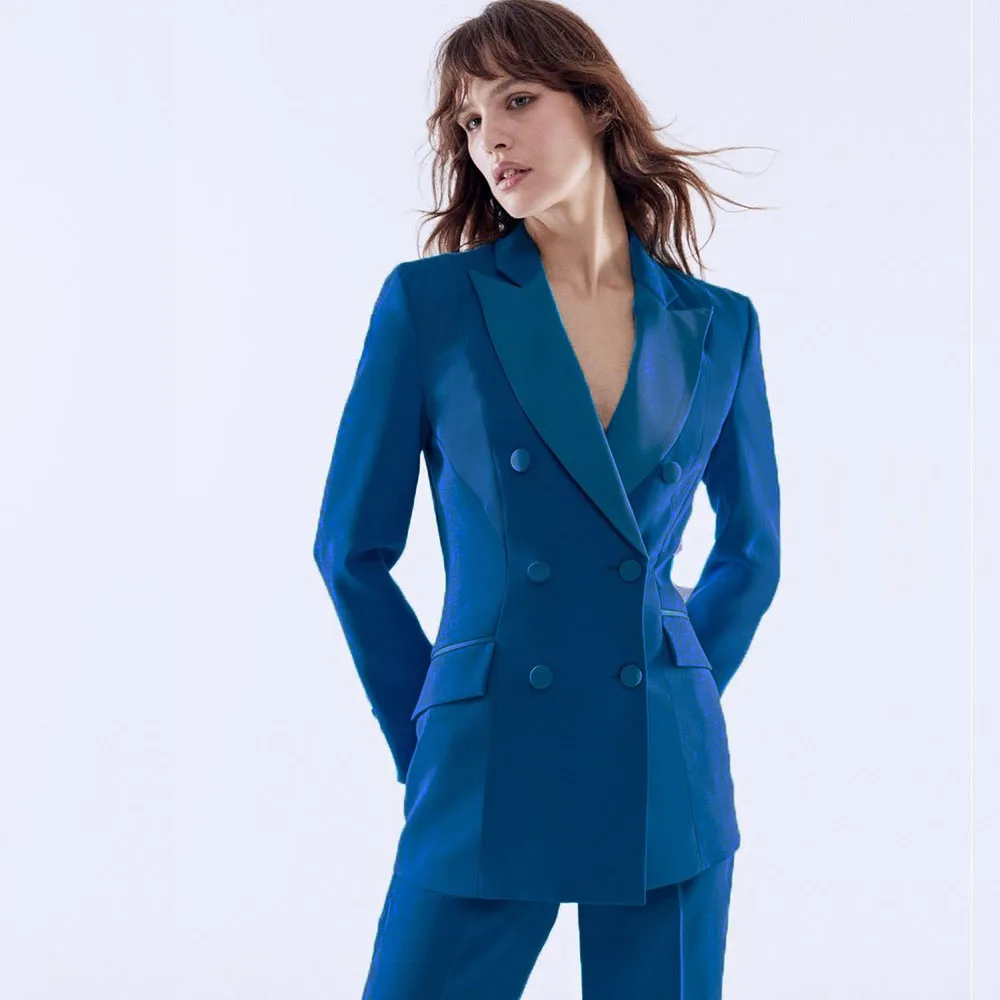 Formal Double Breasted Peak Lapel Women's Suits Blazer Slim Fit Customized Solid Color 2 Piece Jacket Pants Sets Clothing 2025
Formal Double Breasted Peak Lapel Women's Suits Blazer Slim Fit Customized Solid Color 2 Piece Jacket Pants Sets Clothing 2025