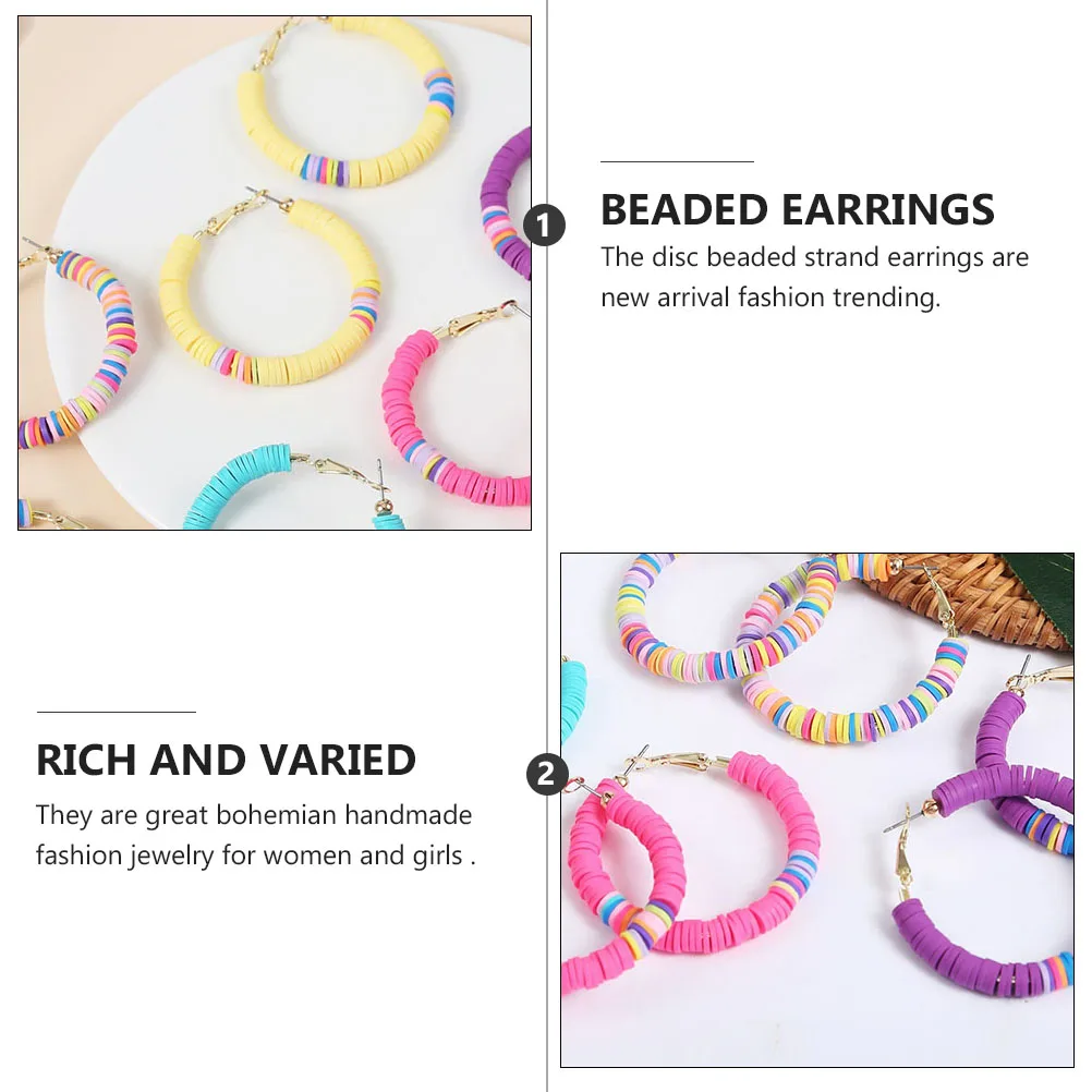 Colorful Polymer Disc Earrings Bohemian Handmade Jewelry Summer Beach Party Accessories Simple Style Ear Pendant Ear Drop
Colorful Polymer Disc Earrings Bohemian Handmade Jewelry Summer Beach Party Accessories Simple Style Ear Pendant Ear Drop