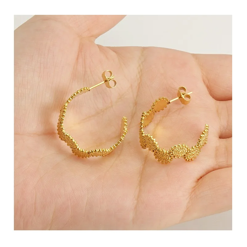 French Light Luxury Stainless Steel Flower Pleated Earrings Women's Geometric Gold-plated Fashion Earrings
French Light Luxury Stainless Steel Flower Pleated Earrings Women's Geometric Gold-plated Fashion Earrings