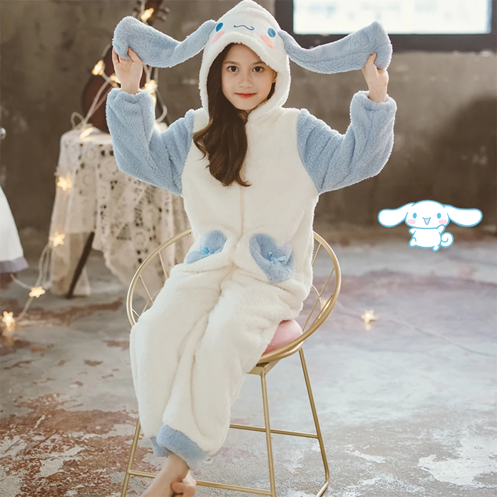 Kawaii Cinnamoroll Plush Kids Jumpsuit Pajama Anime Sanrio Autumn Warm Cartoon Girl Cute Loose Anti-Kick Warm Homewear Nightwear
Kawaii Cinnamoroll Plush Kids Jumpsuit Pajama Anime Sanrio Autumn Warm Cartoon Girl Cute Loose Anti-Kick Warm Homewear Nightwear