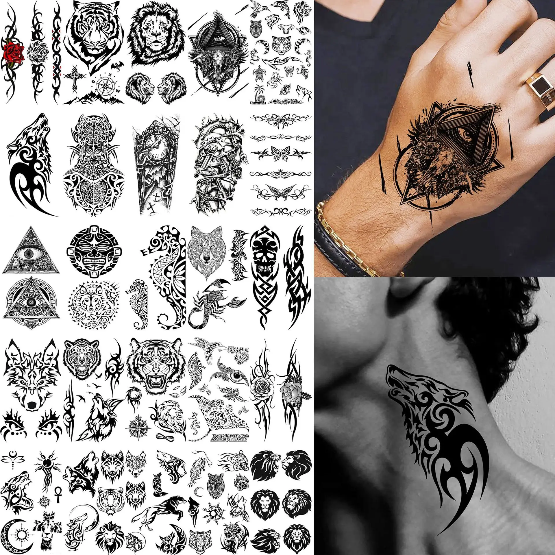 Black White Totem Water Transfer Temporary Tattoo Stickers Cool Non Toxic Waterproof Durable for Hand Back Arm Neck
Black White Totem Water Transfer Temporary Tattoo Stickers Cool Non Toxic Waterproof Durable for Hand Back Arm Neck