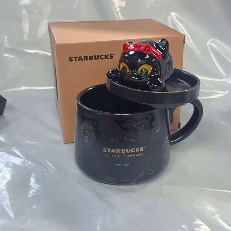 Starbucks Black Cat Lid Mug 355ml, Halloween Style Ceramic Cup with Gold Print Details
Starbucks Black Cat Lid Mug 355ml, Halloween Style Ceramic Cup with Gold Print Details